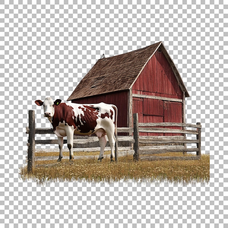 PSD transparentes oder png-bild einer miniatur des viehhauses