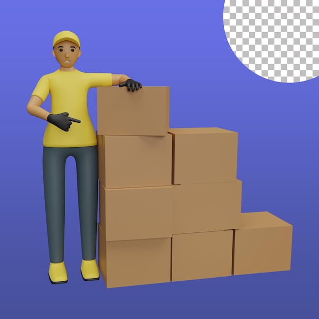 transportadora de encomendas mostrando pilha de mercadorias