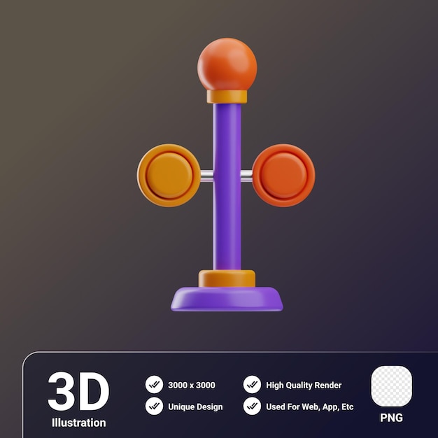 Transporte y objeto de señal Tren de tráfico Ilustración 3d