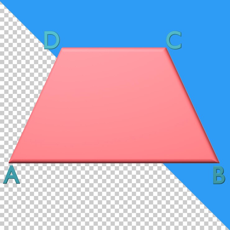 PSD trapézio do ícone 3d isolado no fundo transparente