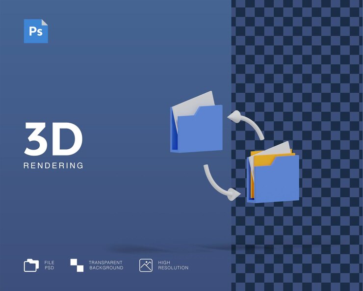 PSD trasferimento dati illustrazione 3d