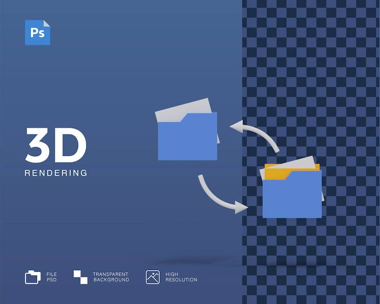PSD trasferimento dati illustrazione 3d