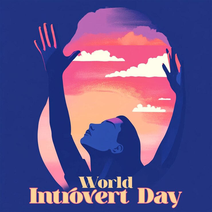 PSD el trasfondo del día mundial de los introvertidos gradientes
