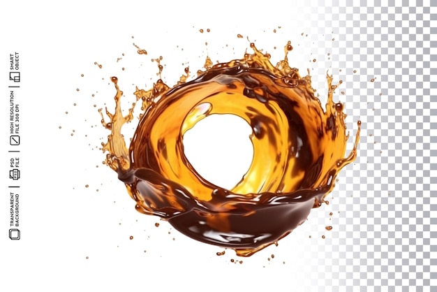 Traslucido Brown Splash circolare nei design Premium PSD