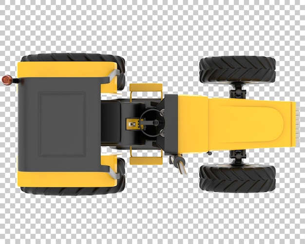 Trator na ilustração de renderização 3d de fundo transparente