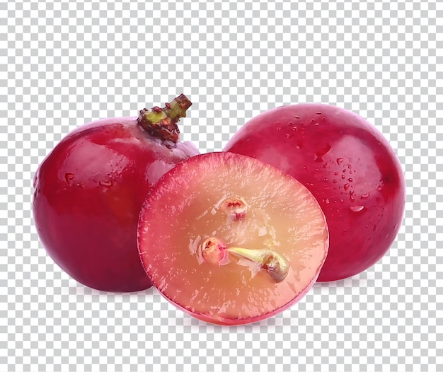 Trauben, Traubenschnitt auf einem weißen Hintergrund, Obst für ein hohes Vitamin-C- und Gesundheitsniveau