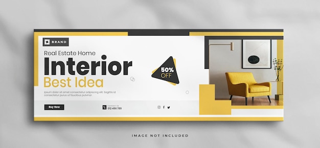 Traum modernes Interieur zu verkaufen Immobilien Facebook Cover Vorlage
