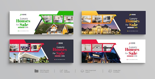 PSD traumhaus zum verkauf immobilien web-banner facebook timeline cover-vorlage