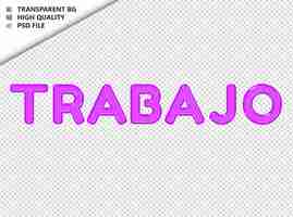 PSD travail typographie texte violet verre brillant psd transparent