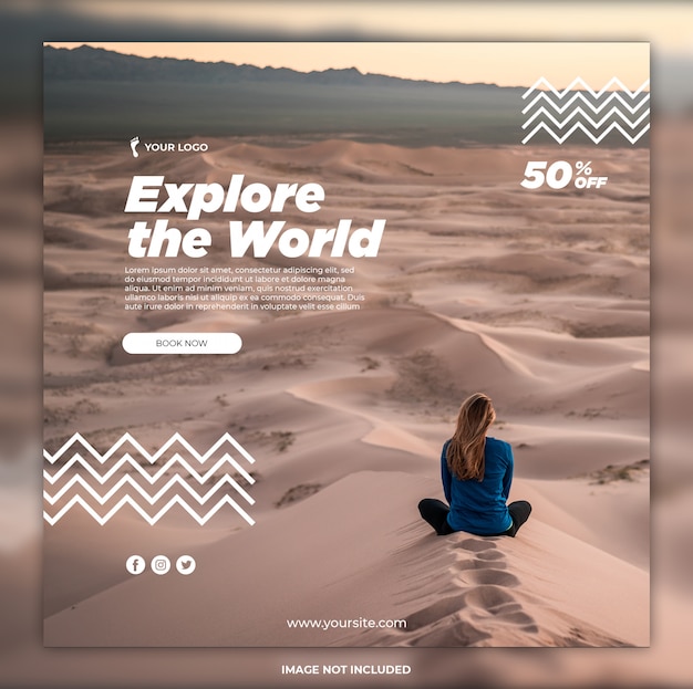 Travel adventure social media banner instagram templates