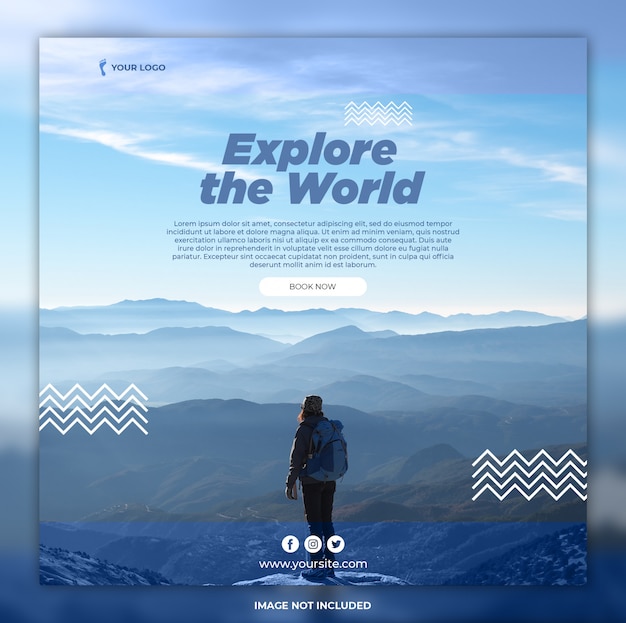 Travel banner adventure instagram templates