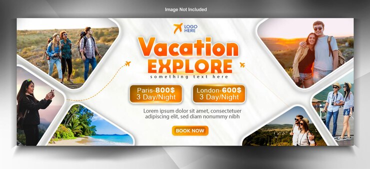 Travel company banner design template