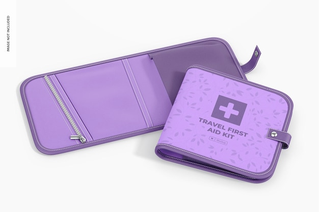 Travel First Aid Kit Mockup, geöffnet und geschlossen