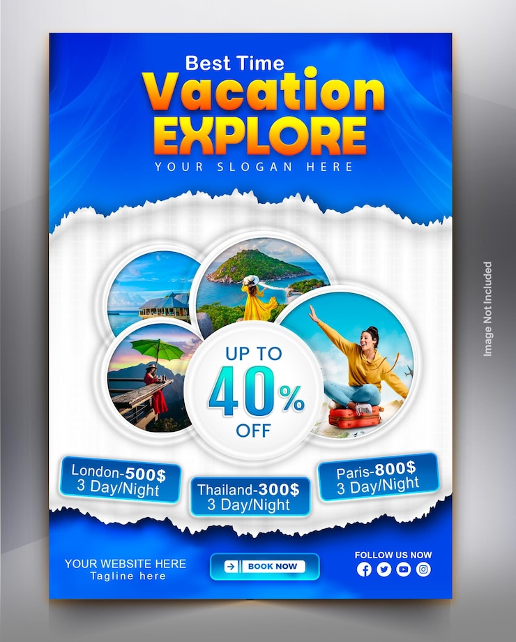 Travel flyer design template