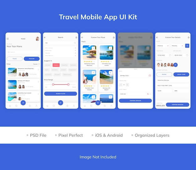 Travel mobile app ui-kit