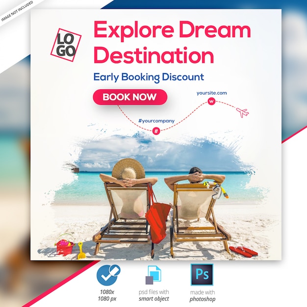 PSD travel - tours instagram banner