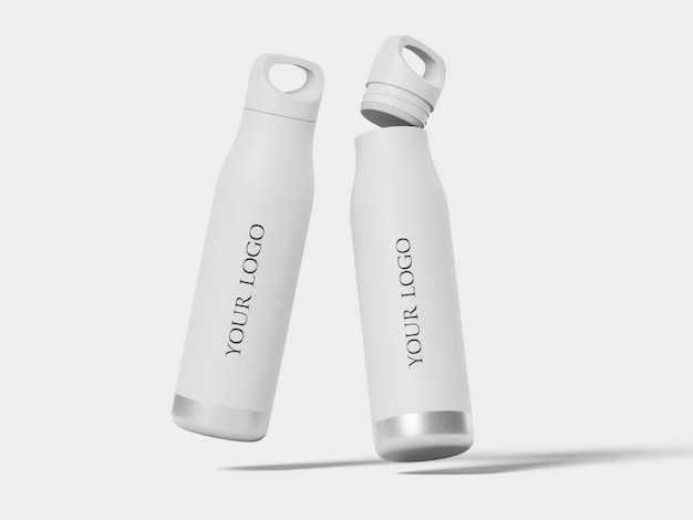 Travel Water Bottle Tumbler Mug Mockup PSD (PDF) (em inglês)