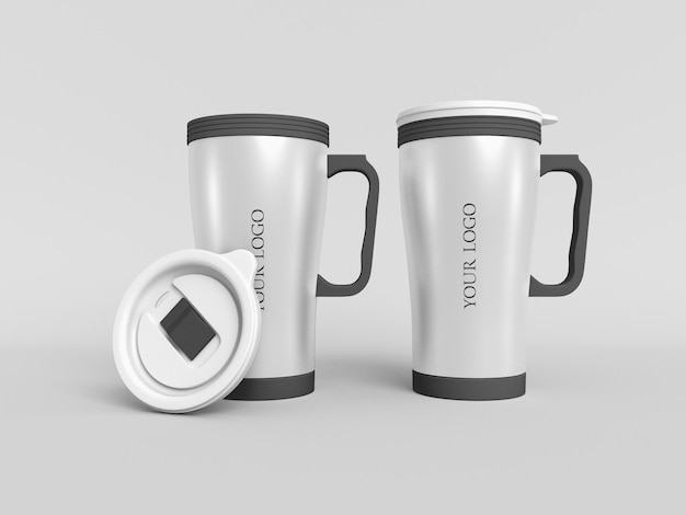 Travel Water Bottle Tumbler Mug Mockup PSD (PDF) (em inglês)