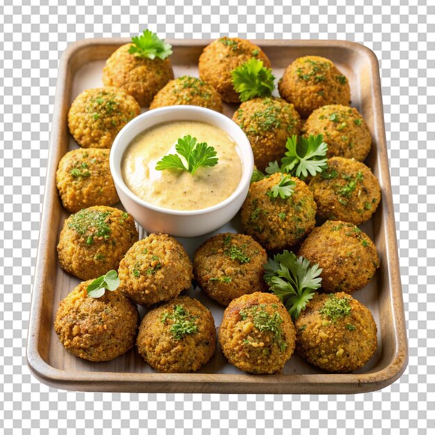 PSD tray of golden brown falafel