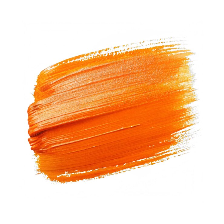 PSD trazado de pintura naranja aislado sobre un fondo transparente
