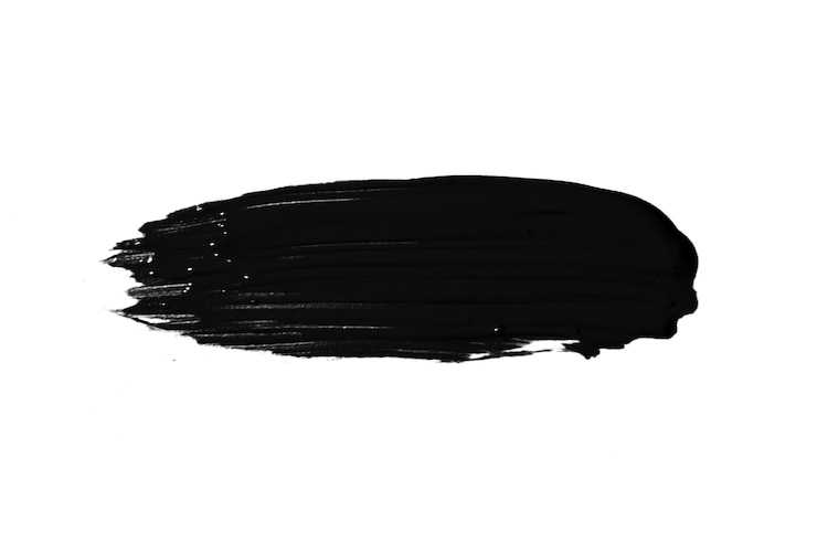 PSD un trazo de pintura negra en un fondo en blanco