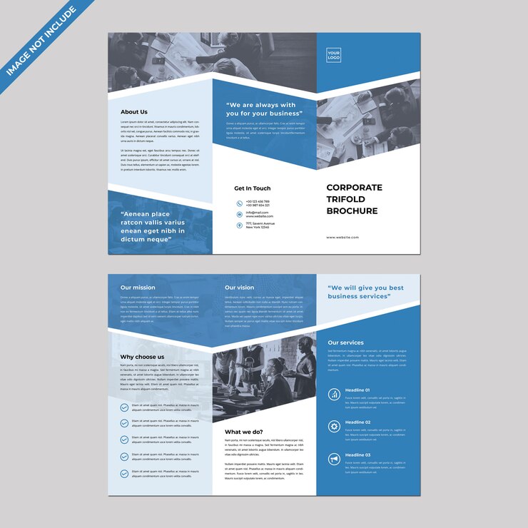 PSD tre ante modello di brochure