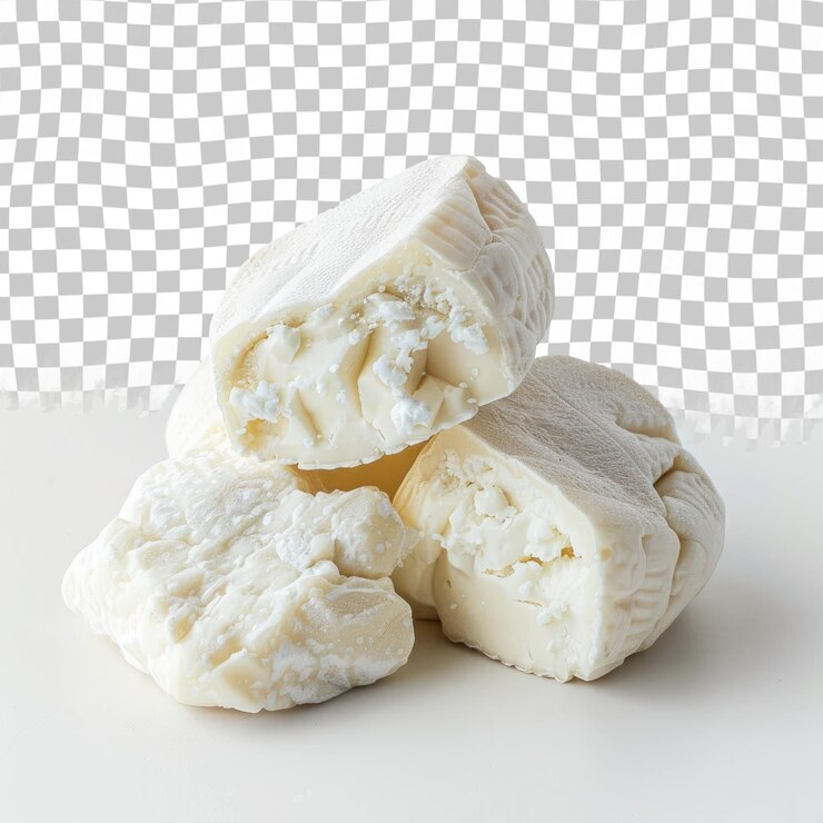 PSD tre pezzi di formaggio che sono su un tavolo