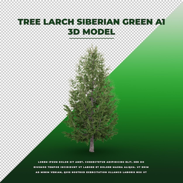 Tree larch siberian bare 3d modelo aislado