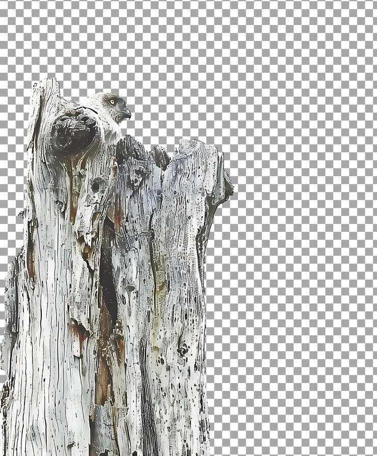 PSD tree trunk isolated on transparent background