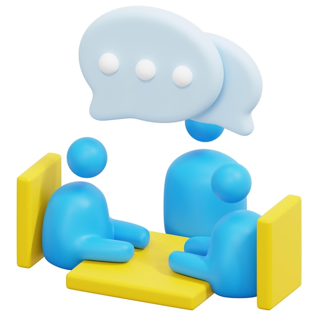 treffen 3d-render-symbol-illustration