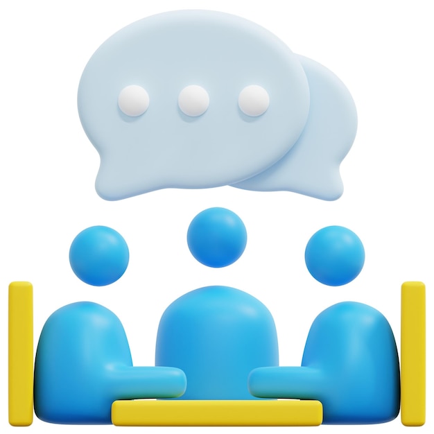 treffen 3d-render-symbol-illustration