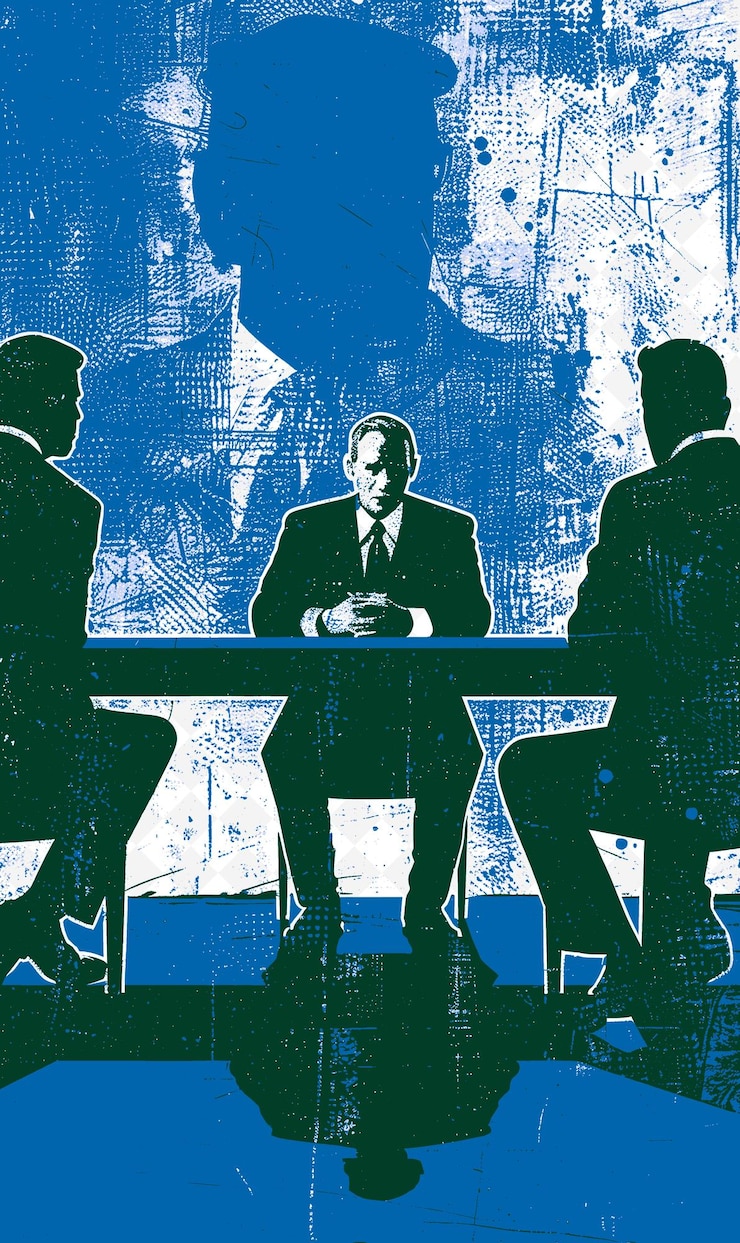 PSD treffen mit einem präsidentschaftskandidaten und bitcoin-entwickler flat illustration wahlkampagne
