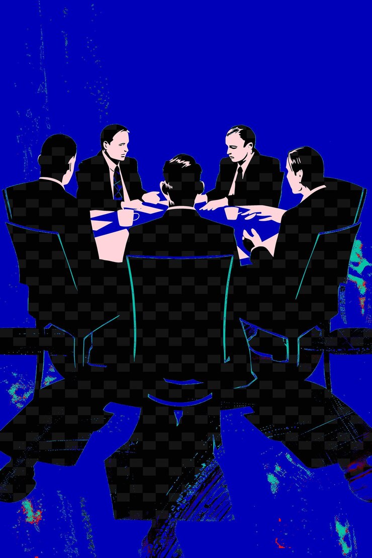 PSD treffen mit einem präsidentschaftskandidaten und bitcoin-investoren flat illustration wahlkampagne