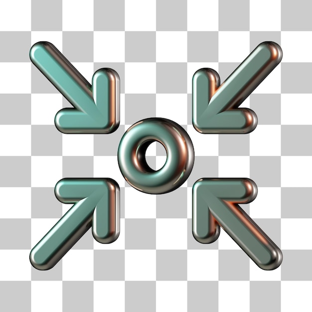 Treffpunkt-Pfeil-3D-Symbol