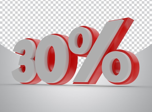 treinta por ciento renderizado en 3D