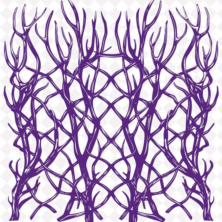 PSD trellis rústico hecho de cuernos diseño natural con contorno de vi diseño decorativo natural
