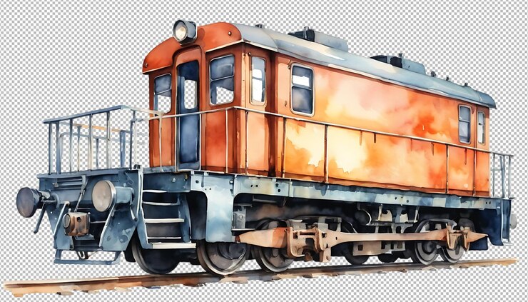 PSD el tren de acuarela de época