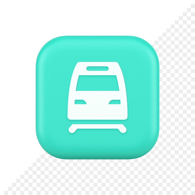 Tren ferrocarril metro locomotora botón ferrocarril pasajero transporte viaje 3d icono realista