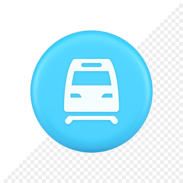 Tren ferrocarril metro locomotora botón ferrocarril pasajero transporte viaje 3d icono realista
