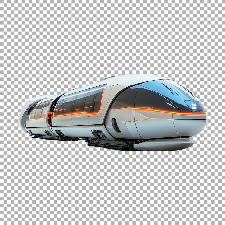 PSD tren futurista en un fondo transparente generado por ai