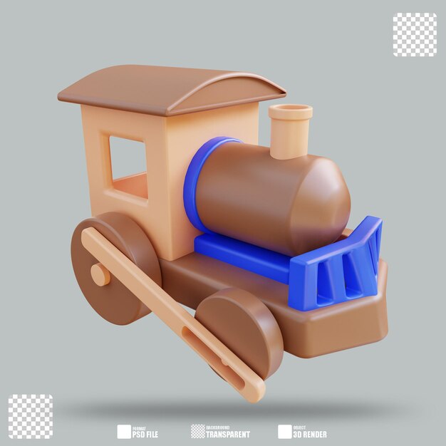 PSD tren de juguete de ilustración 3d 3