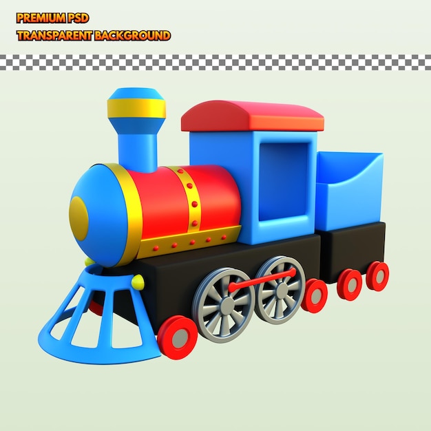 Tren modelo 3d con fondo transparente