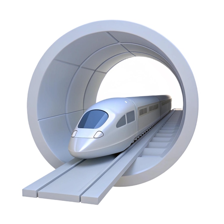 PSD un tren modelo está en una plataforma blanca con un tren blanco en la parte delantera