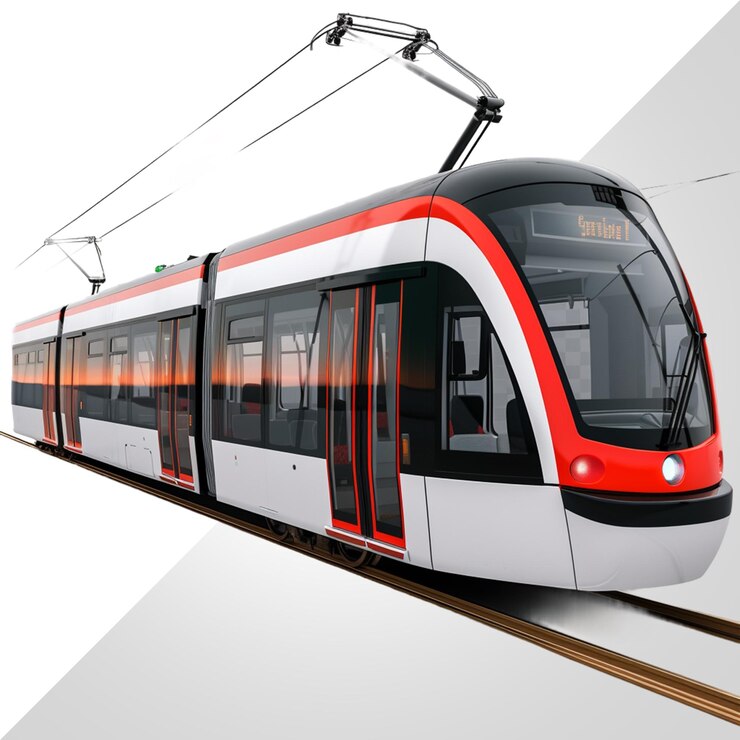 PSD tren moderno en un fondo transparente png