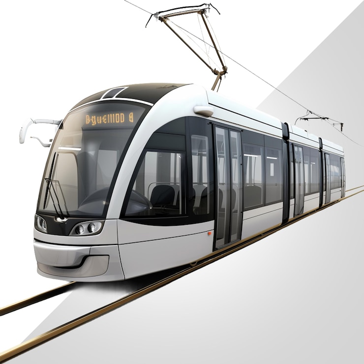 PSD tren moderno en un fondo transparente png