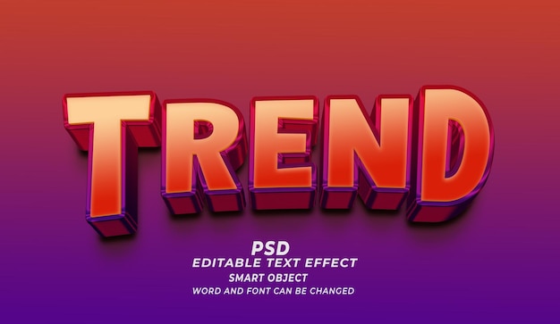 Trend 3D bearbeitbarer Texteffekt Photoshop PSD-Stil