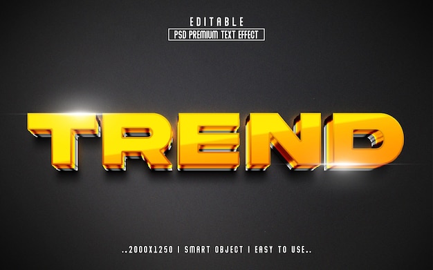 Trend 3D PSD stile di effetto di testo modificabile