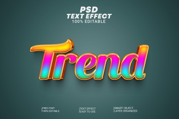 Trend 3d text style psd editable file