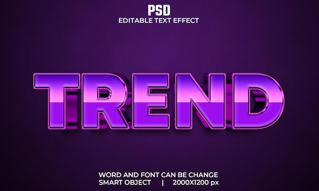 Trend Bunter 3D-bearbeitbarer Texteffekt Premium Psd mit Hintergrund