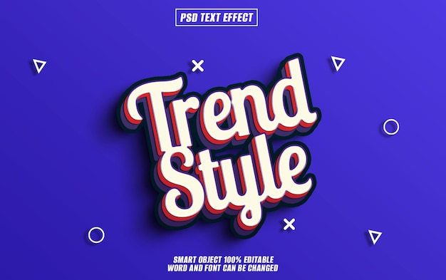 trend style text effect font editable typography 3d text